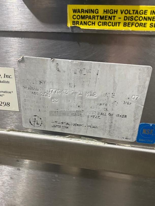 Groen HyPer-Steam Series Commercial Stainless Steel Electric Powered Double Compartment 6-Pan Convection Steamer! With Individual Controls! With Built-In Pan Holding Racks! Model: HY-6E SN: J77943-1-1 M12! 208V! On Bullet Feet Legs! - Image 8 of 9