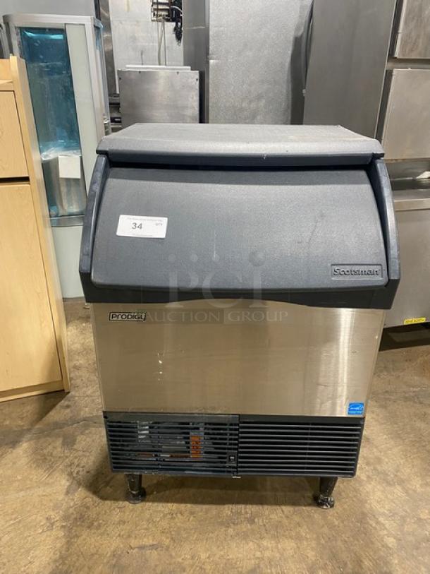 Scotsman Prodigy Series Commercial Stainless Steel Undercounter Air-Cooled Medium Cubed Ice Machine/Bin Combo! Energy Star Certified! With Sliding Top Lid! Model: CU2026MA-1A SN: 10061320010830! 115V 1 Phase! On Legs! - Image 1 of 8