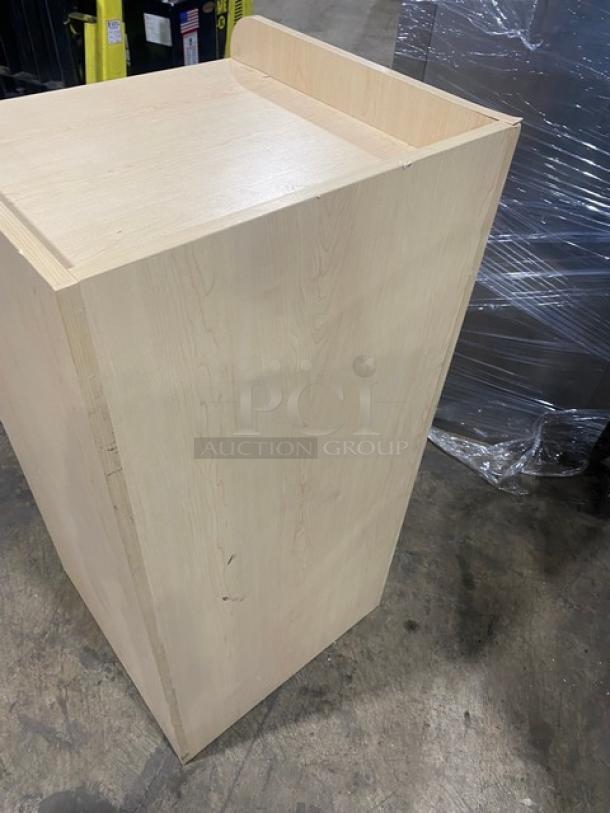 Commercial Wooden Style Enclosed Receptacle Cabinet! With Black Trash/Waste Bin! ALL ONE MONEY! - Image 4 of 6