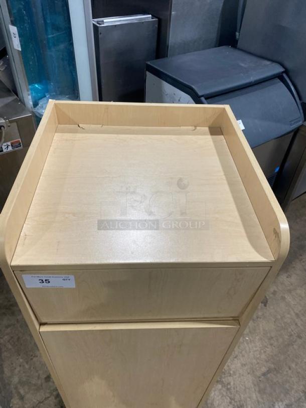Commercial Wooden Style Enclosed Receptacle Cabinet! With Black Trash/Waste Bin! ALL ONE MONEY! - Image 6 of 6