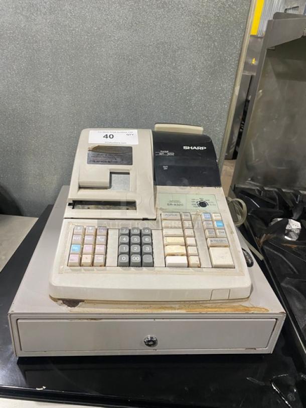 Sharp Commercial Electric Powered Countertop Cash Register/Payment System! With Cash Drawer! Model: ER-A320! 120V! - Image 1 of 7