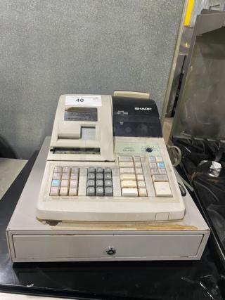 Sharp Commercial Electric Powered Countertop Cash Register/Payment System! With Cash Drawer! Model: ER-A320! 120V!