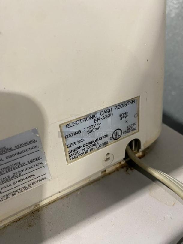 Sharp Commercial Electric Powered Countertop Cash Register/Payment System! With Cash Drawer! Model: ER-A320! 120V! - Image 5 of 7