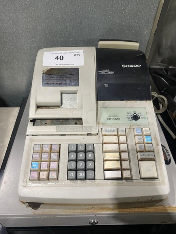 Sharp Commercial Electric Powered Countertop Cash Register/Payment System! With Cash Drawer! Model: ER-A320! 120V! - Image 6 of 7