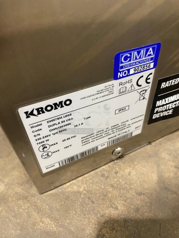CMA Commercial Stainless Steel High Temperature Undercounter Dishwasher! Energy Star Certified! With Peg Rack! Model: UC50E SN: 902856! 220-240V 1 Phase! - Image 8 of 9