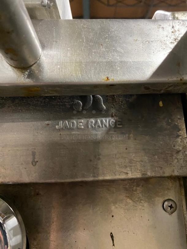Jade Range Commercial Stainless Steel Natural Gas/Coal Powered Chitwood Smoke/Char Broiler Grill! With Pan Slide & Enclosed Dry Storage Cabinet Style Base! With Aluminum Pans! On Casters! Working When Removed! - Image 10 of 12
