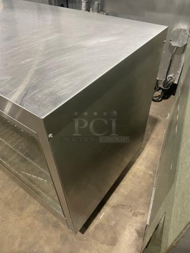 Nemco Commercial Stainless Steel Electric Powered Countertop 2-Tier Heated Display Show Case! With Wire Racks! With Rear Access Sliding Doors! On Legs! - Image 2 of 7