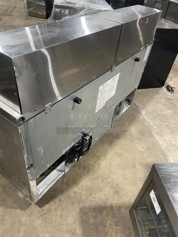 Turbo Air Commercial Stainless Steel 2 Door Refrigerated Bain Marie Style Mega Top Salad/Sandwich Prep Table! With Poly Coated Wire Rack! Model: MST-60-24-N! 115V! On Casters! - Image 3 of 9