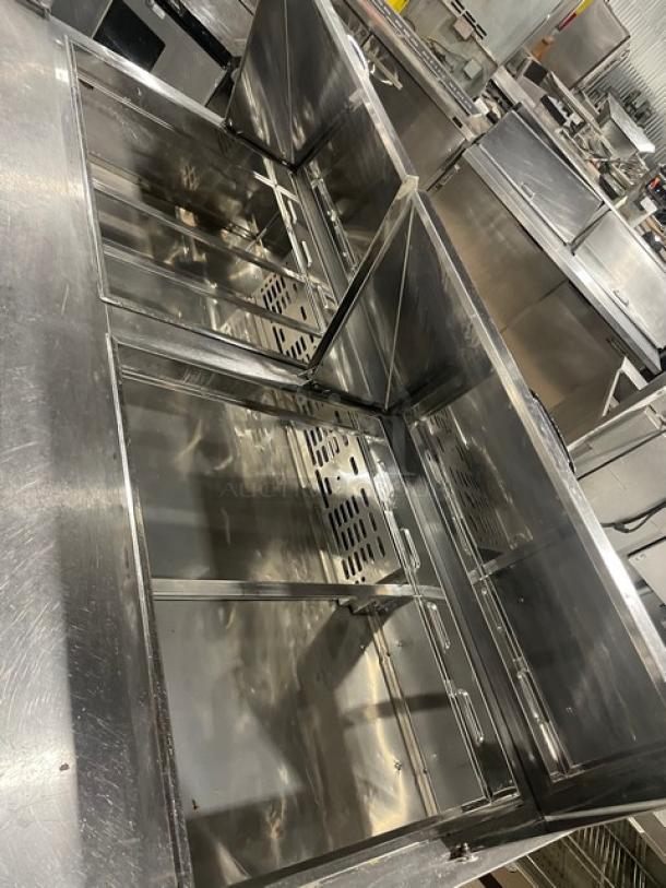 Turbo Air Commercial Stainless Steel 2 Door Refrigerated Bain Marie Style Mega Top Salad/Sandwich Prep Table! With Poly Coated Wire Rack! Model: MST-60-24-N! 115V! On Casters! - Image 8 of 9