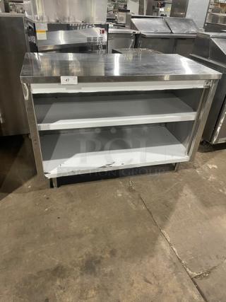 Kitchen Line Commercial Stainless Steel Enclosed Worktop Base! With Double Undershelf! On Legs!