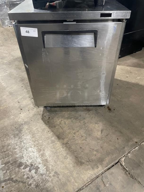 Turbo Air Commercial Stainless Steel Single Door Undercounter Worktop Refrigerator! With Poly Coated Wire Rack! Model: MUR-28-N SN: H2MU2R0D1093! 115V! On Casters! - Image 1 of 7