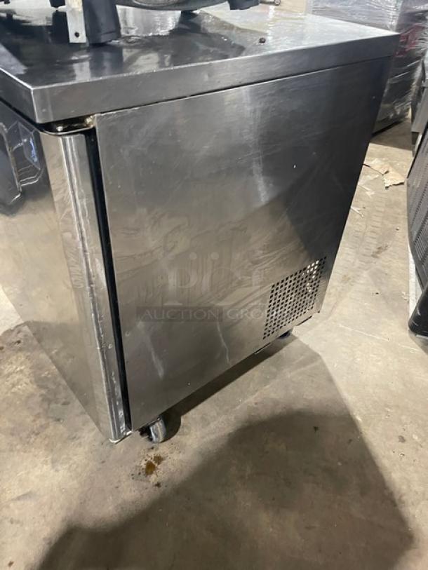 Turbo Air Commercial Stainless Steel Single Door Undercounter Worktop Refrigerator! With Poly Coated Wire Rack! Model: MUR-28-N SN: H2MU2R0D1093! 115V! On Casters! - Image 2 of 7