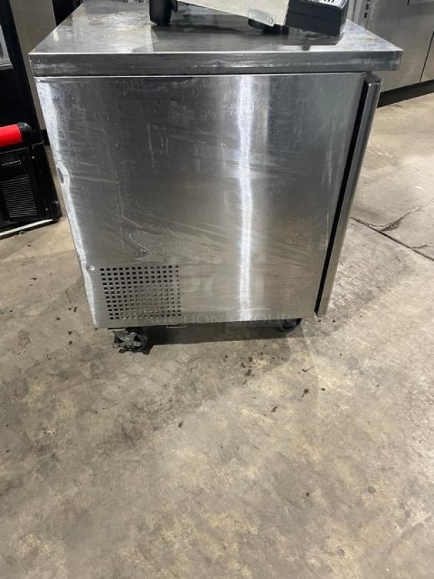 Turbo Air Commercial Stainless Steel Single Door Undercounter Worktop Refrigerator! With Poly Coated Wire Rack! Model: MUR-28-N SN: H2MU2R0D1093! 115V! On Casters! - Image 3 of 7