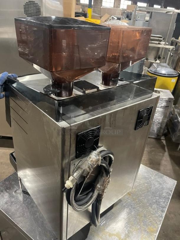 Schaerer Starbucks Style Commercial Stainless Steel Electric Powered Countertop Super Automatic Espresso Machine! With Hot Water Dispenser & Steam Wand! With Hoppers! Model: Verisimo 701 SN: 0441426865! 210V! On Legs! - Image 3 of 9