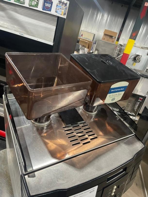 Schaerer Starbucks Style Commercial Stainless Steel Electric Powered Countertop Super Automatic Espresso Machine! With Hot Water Dispenser & Steam Wand! With Hoppers! Model: Verisimo 701 SN: 0441426865! 210V! On Legs! - Image 5 of 9