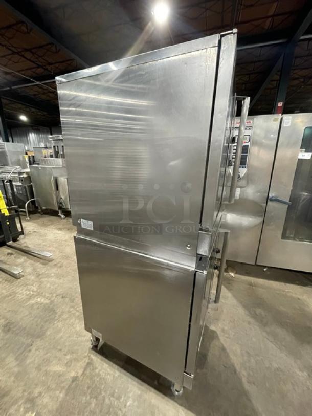 Moffat TurboFan Series Commercial Stainless Steel Natural Gas Powered Double Stacked Steam Injecting Convection Oven! With Wire Oven Racks! Model: USG32D5-1-N SN: 1877339! On Casters! 2X Your Bid Makes One Unit! - Image 2 of 11