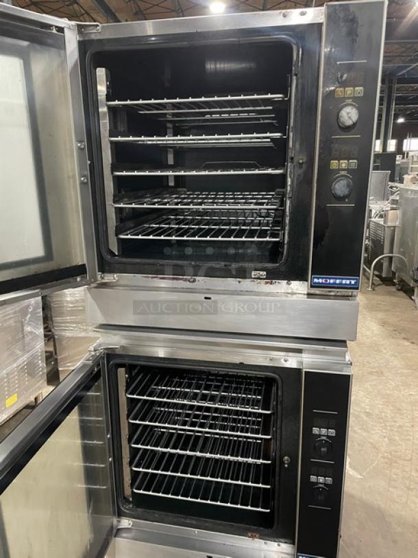 Moffat TurboFan Series Commercial Stainless Steel Natural Gas Powered Double Stacked Steam Injecting Convection Oven! With Wire Oven Racks! Model: USG32D5-1-N SN: 1877339! On Casters! 2X Your Bid Makes One Unit! - Image 5 of 11