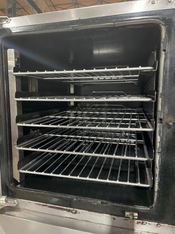 Moffat TurboFan Series Commercial Stainless Steel Natural Gas Powered Double Stacked Steam Injecting Convection Oven! With Wire Oven Racks! Model: USG32D5-1-N SN: 1877339! On Casters! 2X Your Bid Makes One Unit! - Image 6 of 11