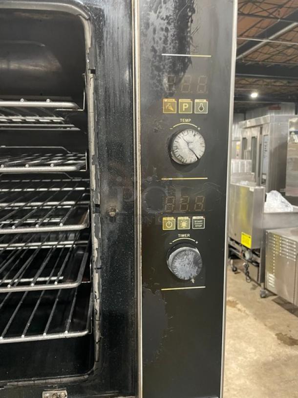 Moffat TurboFan Series Commercial Stainless Steel Natural Gas Powered Double Stacked Steam Injecting Convection Oven! With Wire Oven Racks! Model: USG32D5-1-N SN: 1877339! On Casters! 2X Your Bid Makes One Unit! - Image 7 of 11
