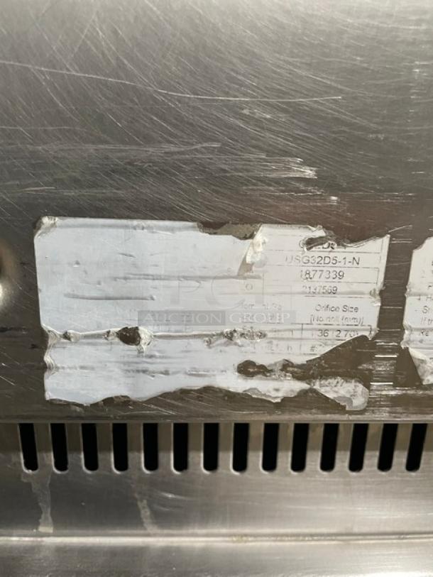 Moffat TurboFan Series Commercial Stainless Steel Natural Gas Powered Double Stacked Steam Injecting Convection Oven! With Wire Oven Racks! Model: USG32D5-1-N SN: 1877339! On Casters! 2X Your Bid Makes One Unit! - Image 9 of 11