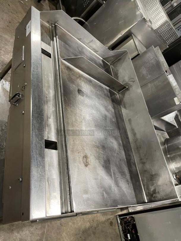 Wood Stone Commercial Stainless Steel Natural Gas Powered Countertop Plancha Griddle! With Back & Side Splash! With Single Undershelf Equipment Cart! On Casters! - Image 5 of 10