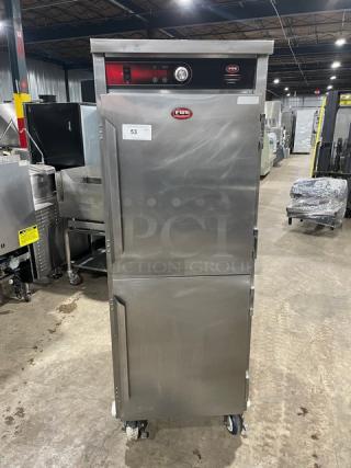 FWE TST-Series Commercial Stainless Steel Half Door Single Section Electric Powered Heated Holding/Proofing Cabinet! With Built In Pan Holding Rack! Model: TST-16-CHP SN: 186069301! 120V! On Casters!