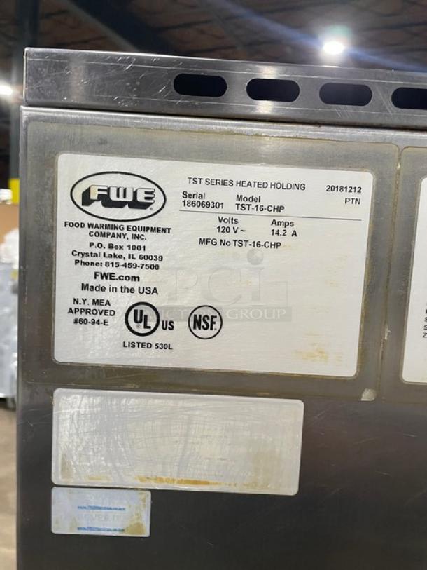 FWE TST-Series Commercial Stainless Steel Half Door Single Section Electric Powered Heated Holding/Proofing Cabinet! With Built In Pan Holding Rack! Model: TST-16-CHP SN: 186069301! 120V! On Casters! - Image 7 of 8