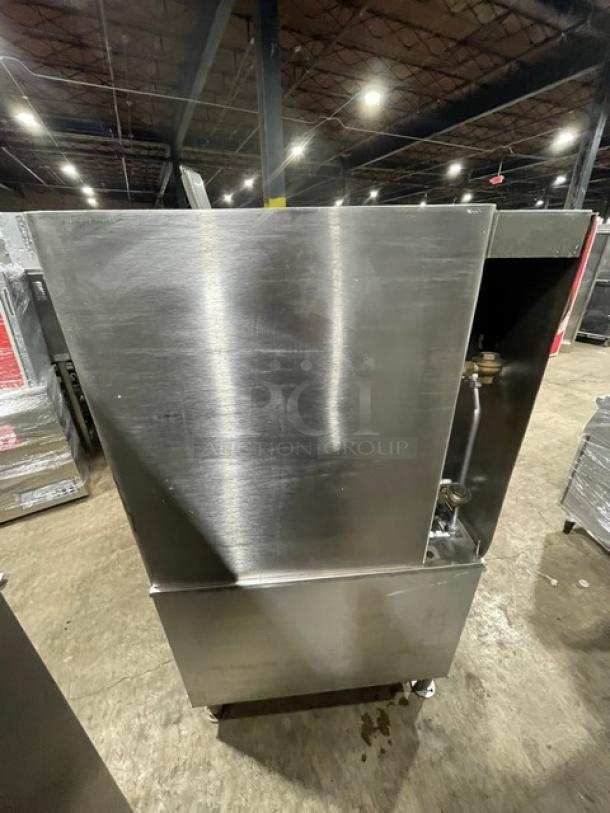 Cleveland Range Commercial Stainless Steel Natural Gas Powered 2-Compartment Pressure Steamer! With Indvidual Controls! With Enclosed Cabinet Base! On Legs! - Image 4 of 9