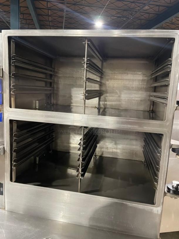 Cleveland Range Commercial Stainless Steel Natural Gas Powered 2-Compartment Pressure Steamer! With Indvidual Controls! With Enclosed Cabinet Base! On Legs! - Image 5 of 9