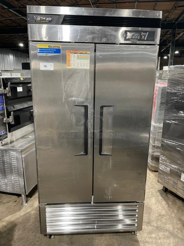 Turbo Air Commercial Stainless Steel Solid 2 Door Reach In Deluxe Refrigerator! With Digital Controls! With Wired Racks! Model: TSR-35SD SN: BM3R709005! 115V! On Casters! - Image 1 of 9