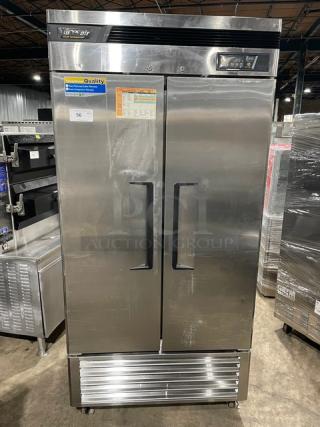 Turbo Air Commercial Stainless Steel Solid 2 Door Reach In Deluxe Refrigerator! With Digital Controls! With Wired Racks! Model: TSR-35SD SN: BM3R709005! 115V! On Casters!