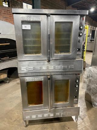 Blodgett Commercial Stainless Steel Natural Gas Powered Double Stacked Convection Oven! With Thermostatic Controls! With Wire Oven Racks! On Legs! 2X Your Bid Makes One Unit!