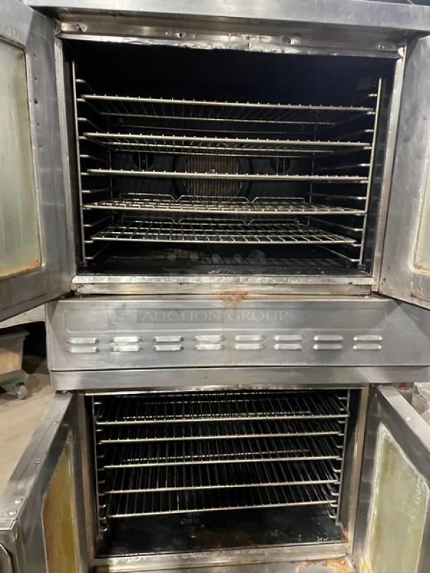 Blodgett Commercial Stainless Steel Natural Gas Powered Double Stacked Convection Oven! With Thermostatic Controls! With Wire Oven Racks! On Legs! 2X Your Bid Makes One Unit! - Image 5 of 9