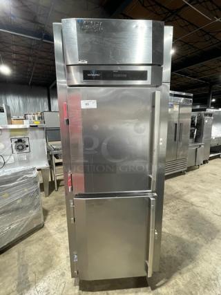 Victory Ultra Spec Series Commercial Stainless Steel Solid Half Door Single Section Extra Wide Reach In Freezer! With Poly Coated Wire Rack! Model: FS-1D-S1-EWHDHC18RC SN: 14507091! 115V 1 Phase! On Casters!