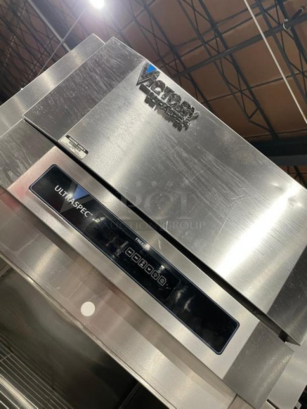 Victory Ultra Spec Series Commercial Stainless Steel Solid Half Door Single Section Extra Wide Reach In Freezer! With Poly Coated Wire Rack! Model: FS-1D-S1-EWHDHC18RC SN: 14507091! 115V 1 Phase! On Casters! - Image 7 of 9