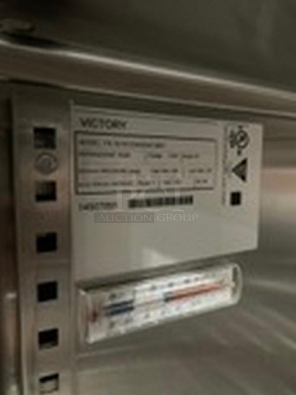 Victory Ultra Spec Series Commercial Stainless Steel Solid Half Door Single Section Extra Wide Reach In Freezer! With Poly Coated Wire Rack! Model: FS-1D-S1-EWHDHC18RC SN: 14507091! 115V 1 Phase! On Casters! - Image 9 of 9