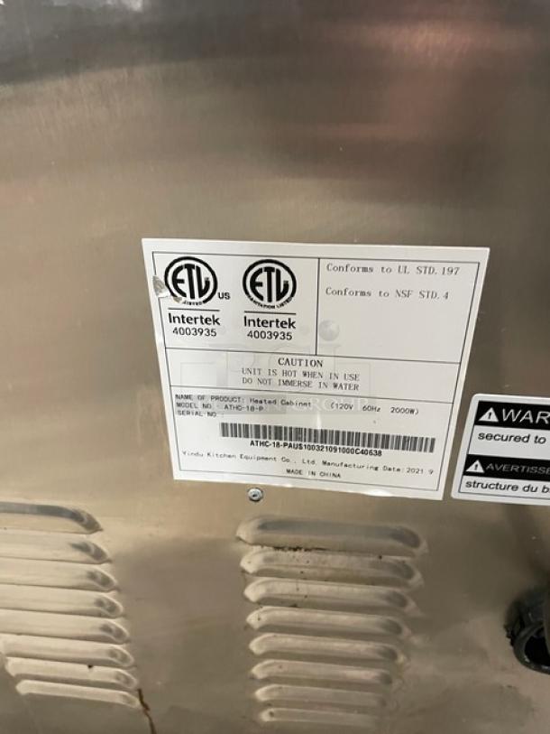 Cook Rite Commercial Stainless Steel Full-Height Insulated Heated Holding/Proofing Cabinet! With Built In Pan Holding Rack! Model: ATHC-18-P SN: ATHC-18-PAUS100321091000C40638! 120V! On Casters! - Image 5 of 8