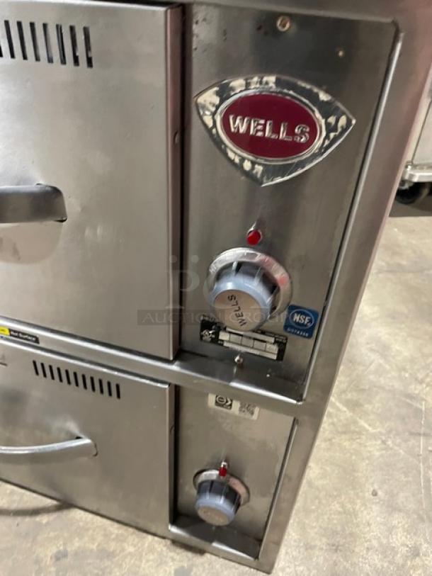 Wells Commercial Stainless Steel Electric Powered Narrow Countertop Double Warming Drawer! With Individual Controls! Model: RWN2 SN: RWN20222A0003! 120V! - Image 6 of 10