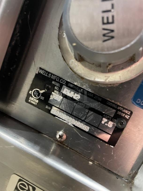 Wells Commercial Stainless Steel Electric Powered Narrow Countertop Double Warming Drawer! With Individual Controls! Model: RWN2 SN: RWN20222A0003! 120V! - Image 7 of 10