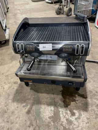 Faema Smart Series Commercial Stainless Steel Electric Powered Countertop High Performing 2-Group Espresso Machine! With Hot Water Dispenser & Multi-Directional Steam Wands! With Drip Tray! Model: Smart/A-2! 208-240V 1 Phase! On Legs!