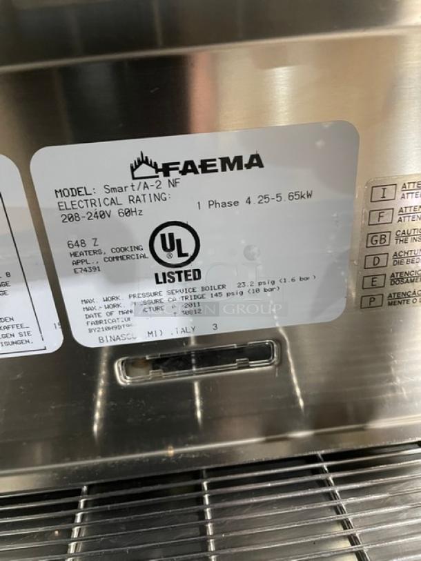 Faema Smart Series Commercial Stainless Steel Electric Powered Countertop High Performing 2-Group Espresso Machine! With Hot Water Dispenser & Multi-Directional Steam Wands! With Drip Tray! Model: Smart/A-2! 208-240V 1 Phase! On Legs! - Image 9 of 10