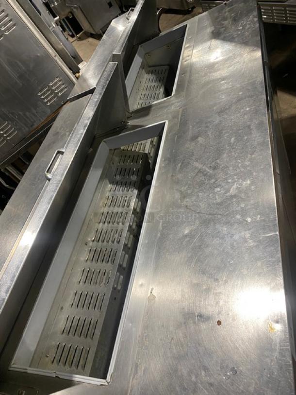 Continental Commercial Stainless Steel 3 Door Refrigerated Bain Marie Style Mega Top Salad/Sandwich Prep Table! With Wired Racks! Model: SW72-18 SN: 1468S748! 115V 1 Phase! - Image 4 of 9