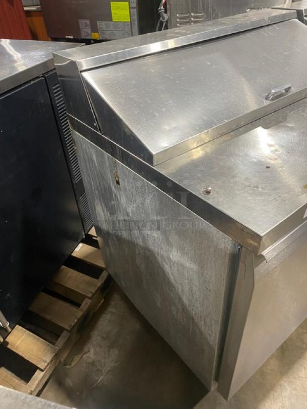 Continental Commercial Stainless Steel 3 Door Refrigerated Bain Marie Style Mega Top Salad/Sandwich Prep Table! With Wired Racks! Model: SW72-18 SN: 1468S748! 115V 1 Phase! - Image 5 of 9