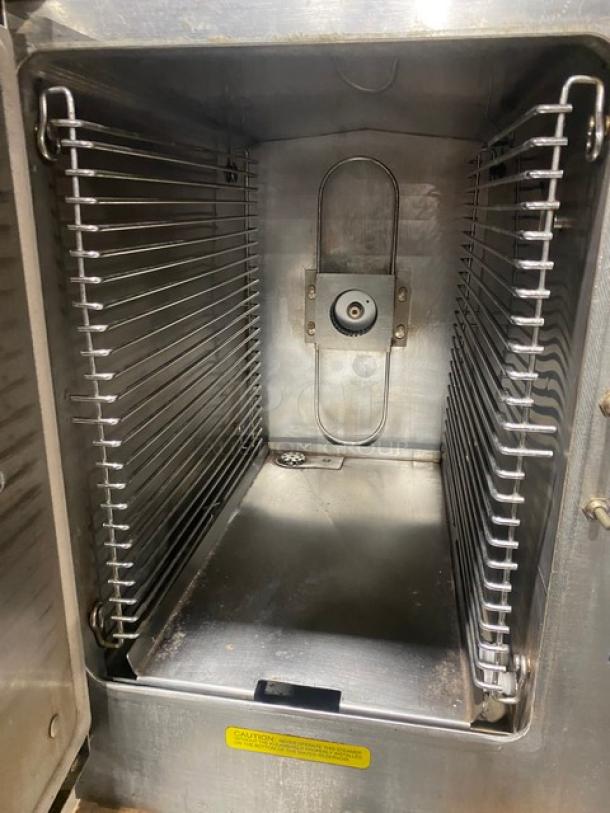Cleveland Range SteamChef Series Commercial Stainless Steel Electric Powered Countertop 6-Pan Broilerless Convection Steamer! With Built In Pan Holding Rack! With Double Undershelf Equipment Stand! Model: 22CET6 SN: 87623-04I-01! 208V 3 Phase! On Legs! - Image 5 of 10