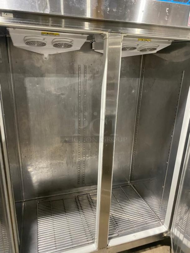 Everest Commercial Stainless Steel Solid 2 Door Reach In Freezer! With Wire Racks! Model: ESF2 SN: BSF204070032! 115V 1 Phase! On Casters! - Image 5 of 9
