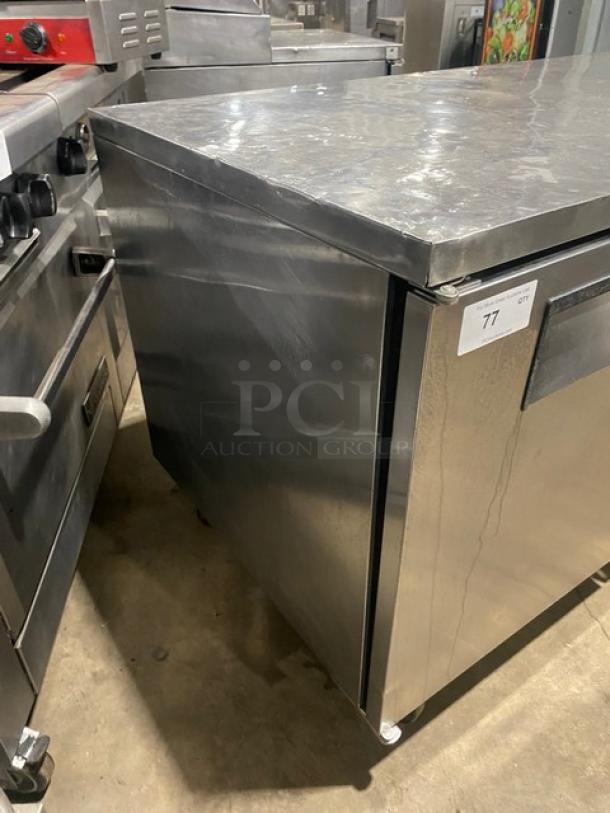 True Commercial Stainless Steel 2 Door Undercounter Worktop Refrigerator! With Poly Coated Wire Rack! Model: TUC-67 SN: 1-2241757! 115V 1 Phase! On Casters! - Image 2 of 7