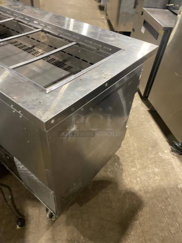 Turbo Air Commercial Stainless Steel 2 Door Refrigerated Mega Top Salad/Sandwich Prep Table! With Wire Racks! Model: PST-60-24-N! 115V! On Casters! - Image 3 of 8
