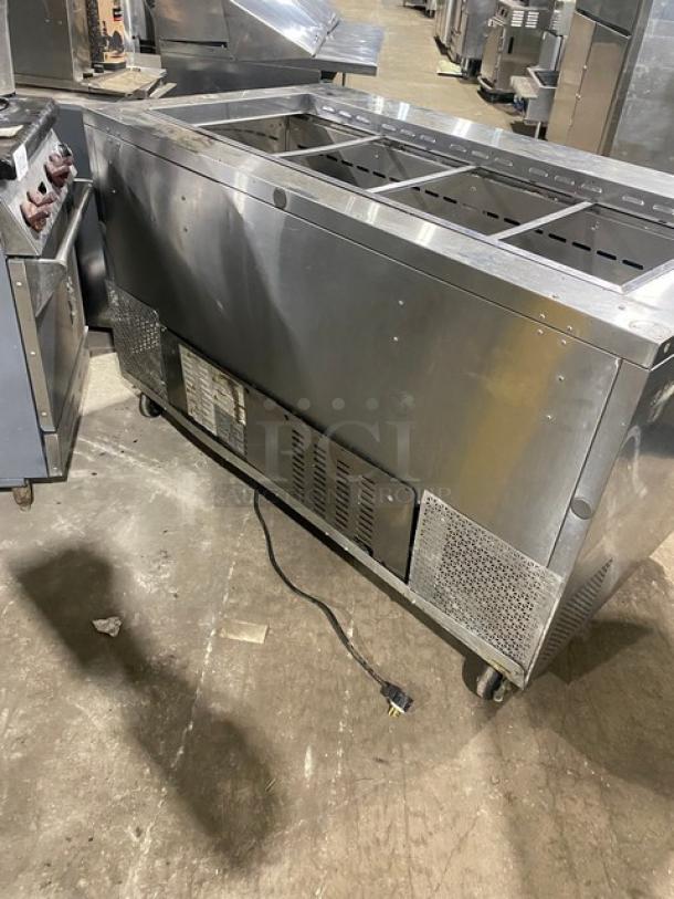 Turbo Air Commercial Stainless Steel 2 Door Refrigerated Mega Top Salad/Sandwich Prep Table! With Wire Racks! Model: PST-60-24-N! 115V! On Casters! - Image 4 of 8
