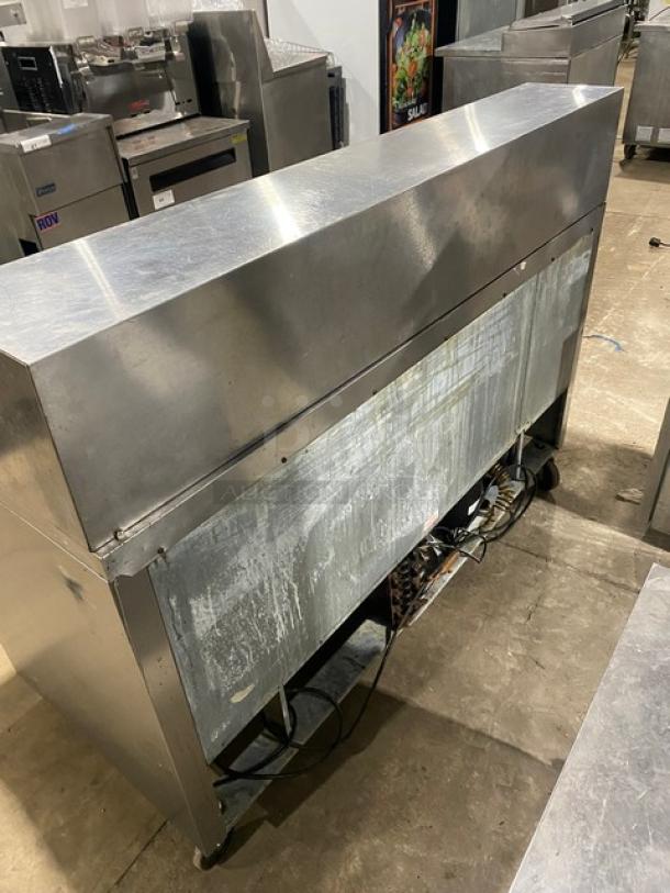Beverage-Air Commercial Stainless Steel 2 Door Refrigerated Bain Marie Style Mega Top Salad/Sandwich Prep Table! With Poly Coated Wire Rack! Model: SUR60-24M SN: 4506667! 115V 1 Phase! On Casters! - Image 4 of 9