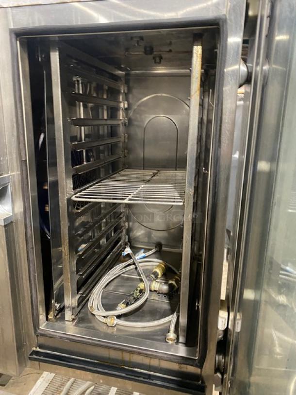 Cleveland Range ConvoTherm Series Commercial Stainless Steel Natural Gas Powered Combination Oven! With Built In Pan Holding Rack! With Single Undershelf Equipment Stand! On Legs! - Image 6 of 8